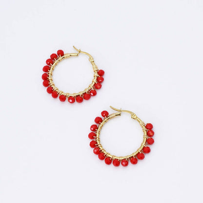 Beaded Hoop Earring