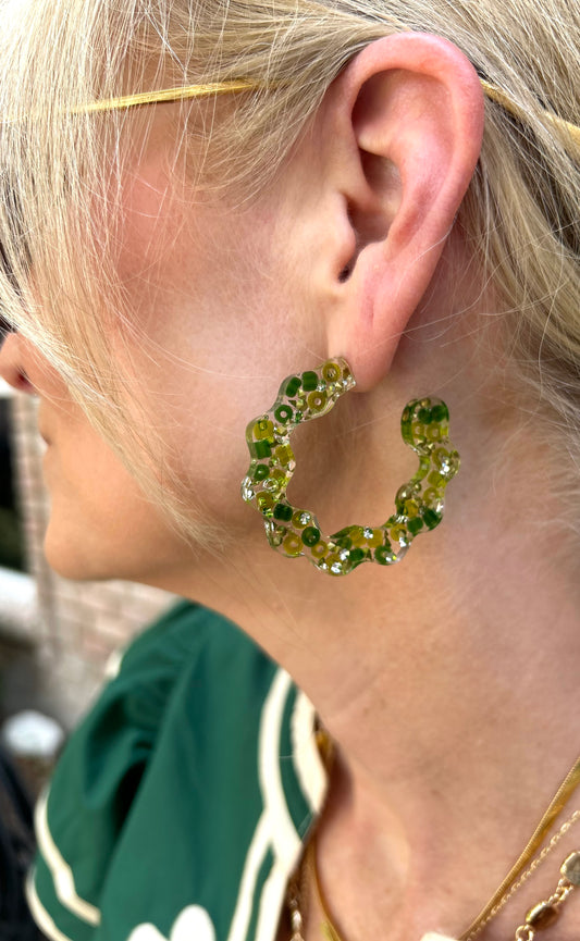 Baylor Hoop Resin Earring