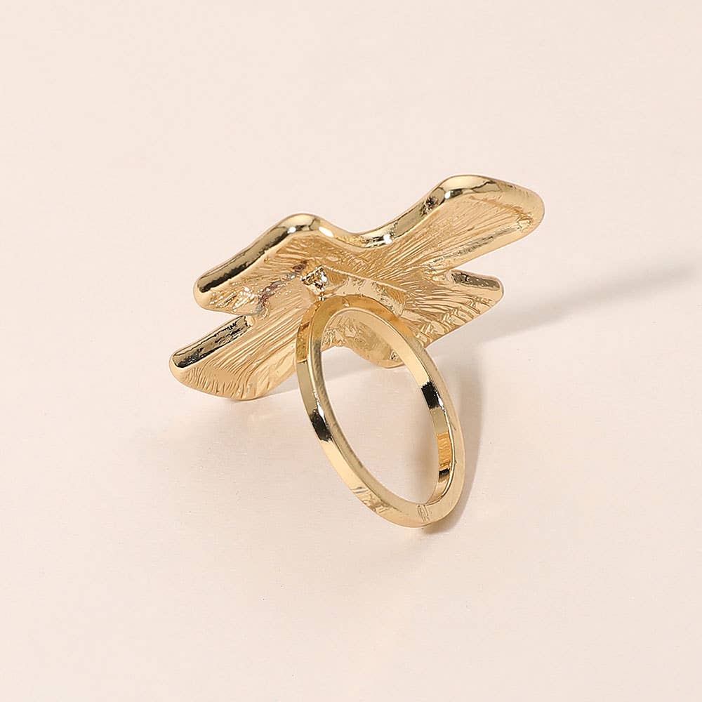 Textured Metal Cross Ring
