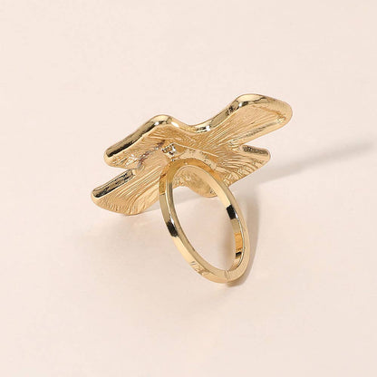 Textured Metal Cross Ring