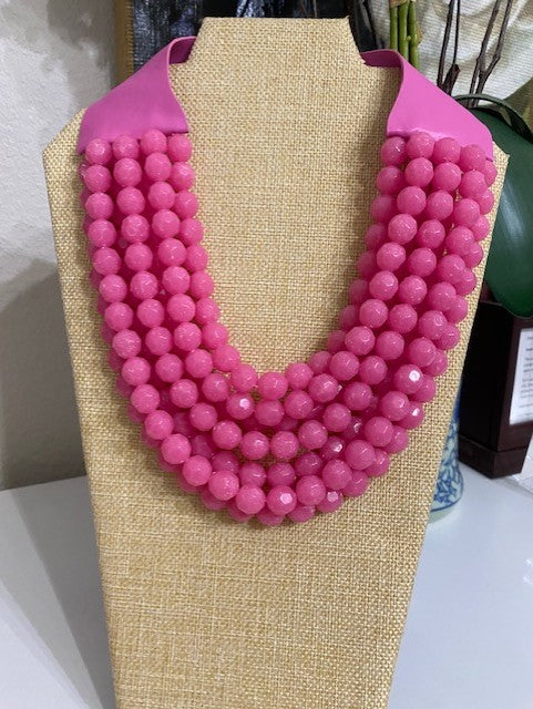 Bella Bright Pink Multistrand Necklace