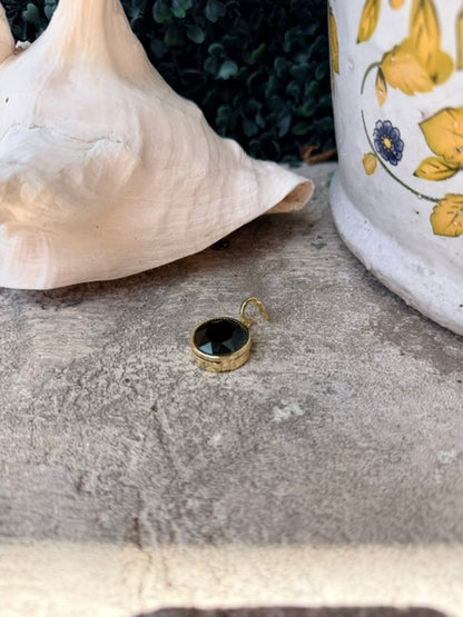 Black Gemstone  Charm