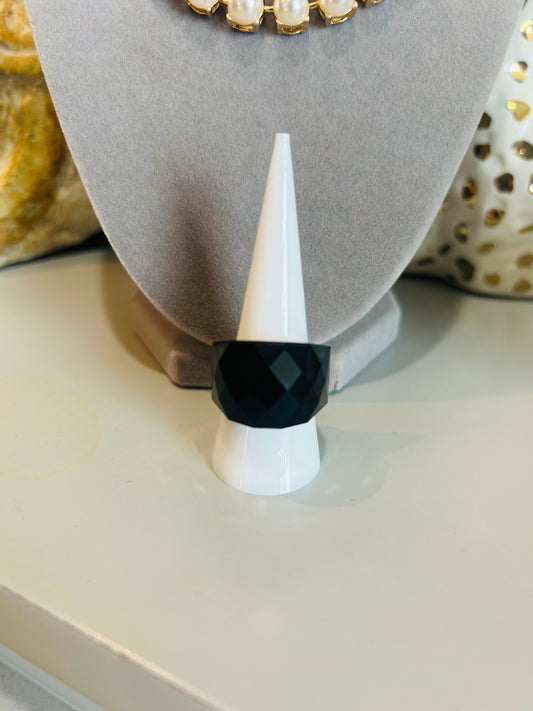 Midnight Faceted Ring