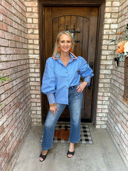 Blue Stitch Blouse