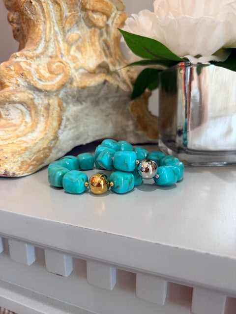 Wrist Candy Bracelet-Turquoise/Silver