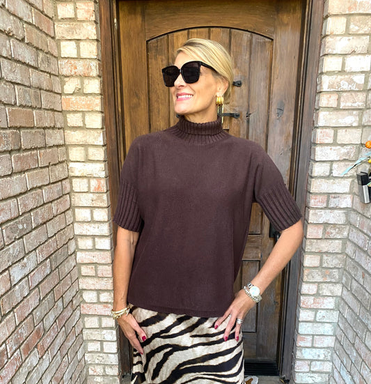 Caffe Ribbed Knit Italian Sweater