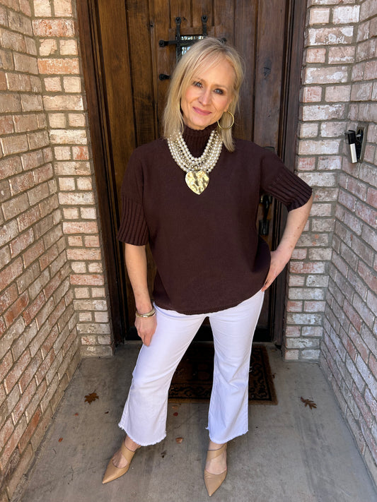 Caffe Ribbed Knit Italian Sweater