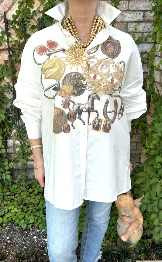 Buttoned in Paris Blouse