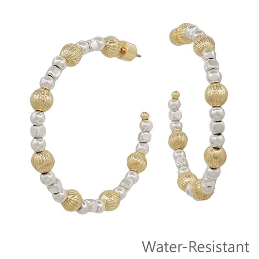 Gold and Silver Bead Hoops