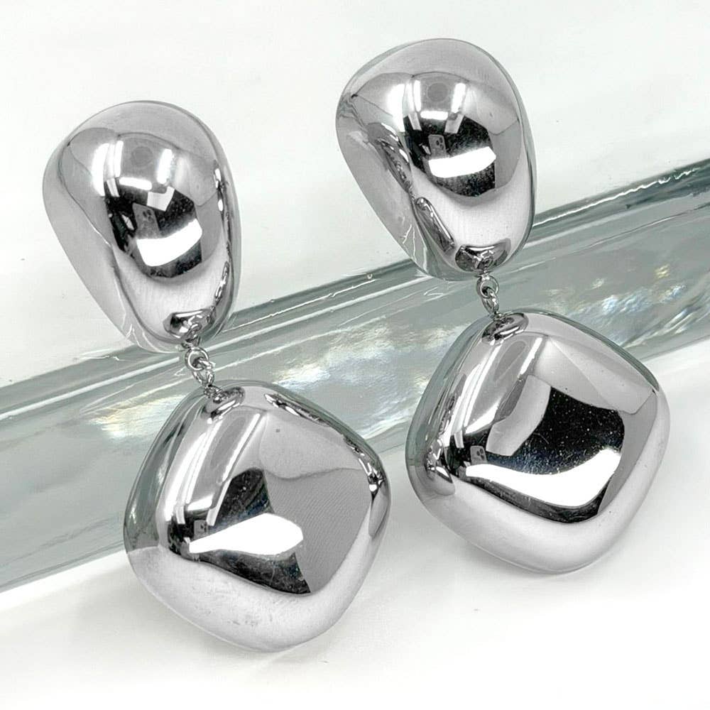 Sculpted Pebble Dangle Earring