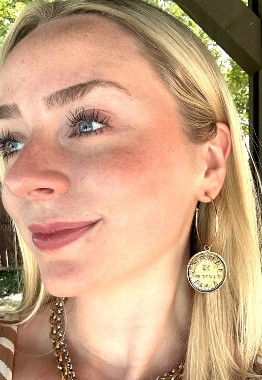 Paris Coin Dangle Hoop