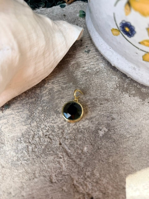 Black Gemstone  Charm