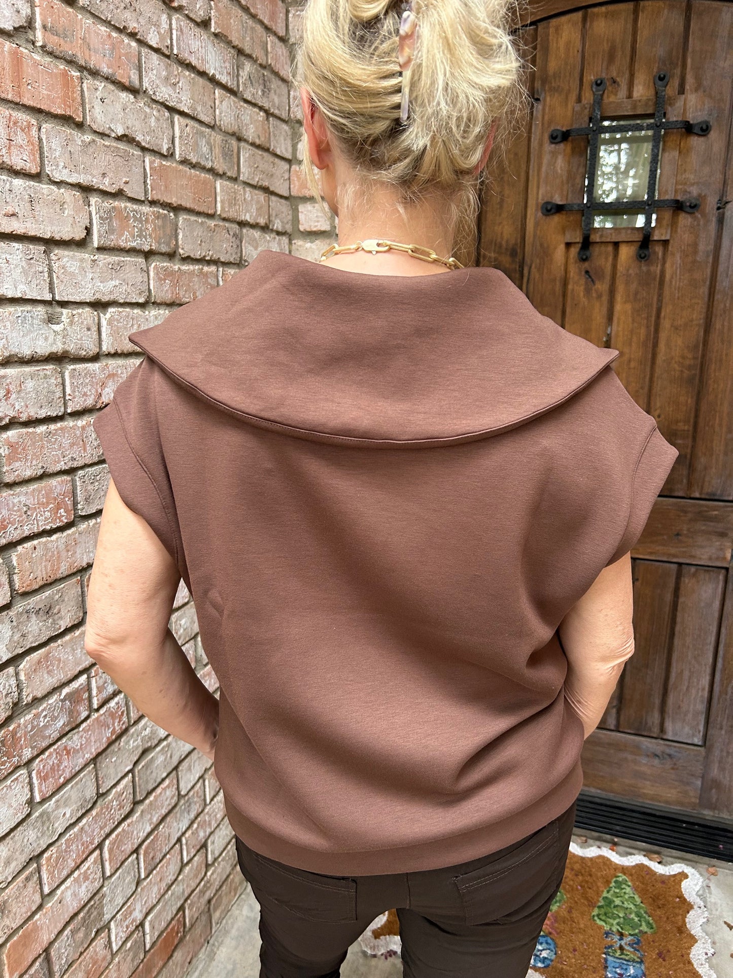 Chocolate Half Zip Scuba