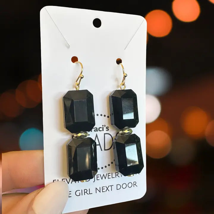 Cocktail Earrings -Black