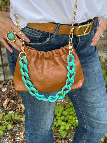Turquoise Link Purse Chain