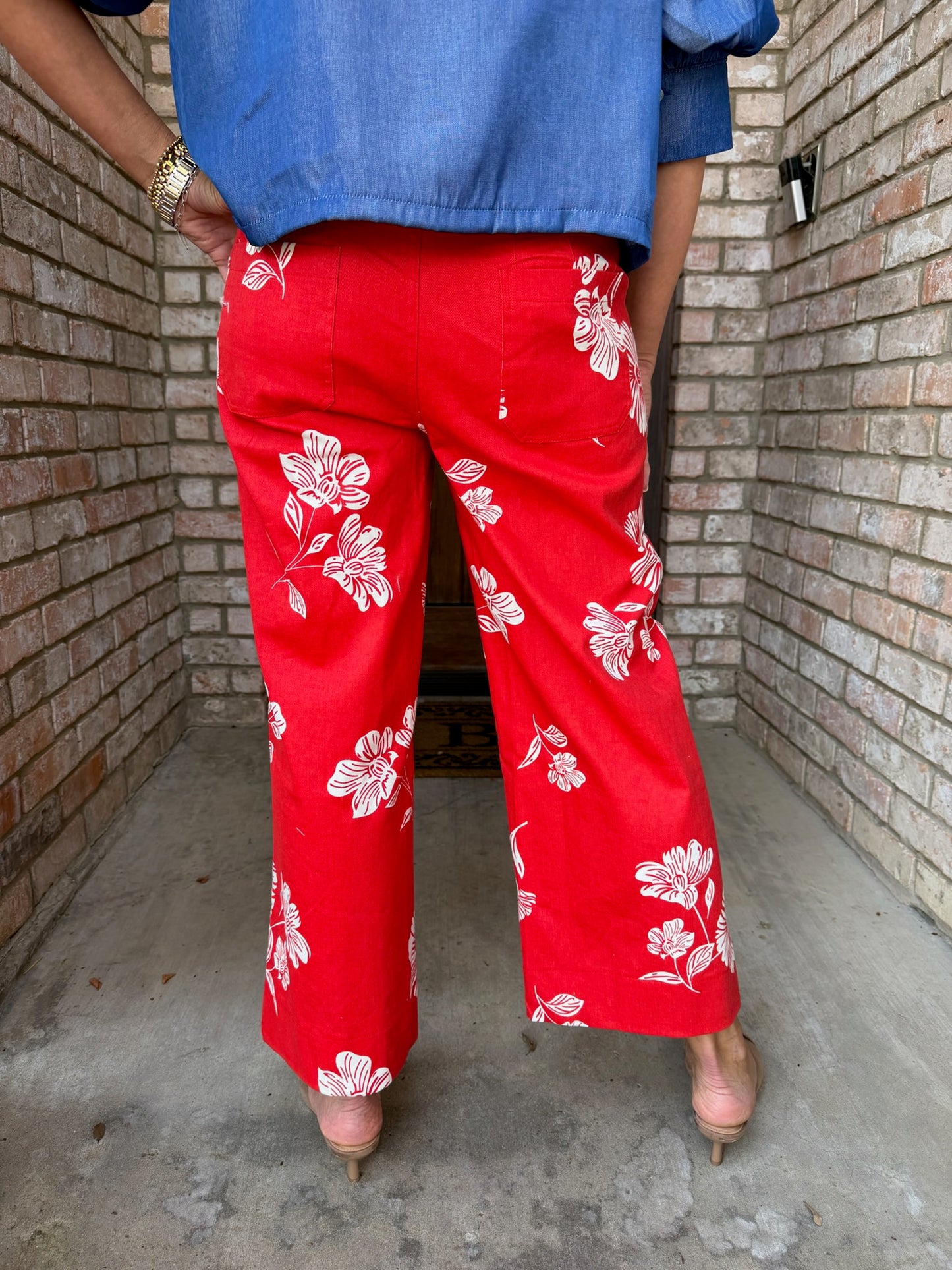 Colette Red Floral Pant