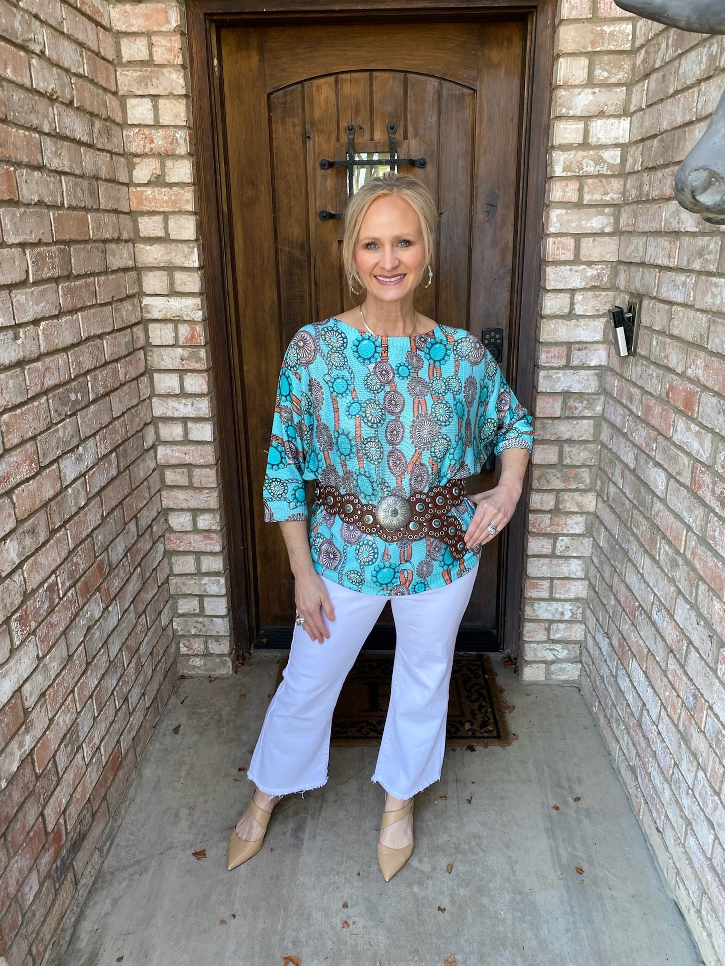 Turquoise Concho-Italian Knit