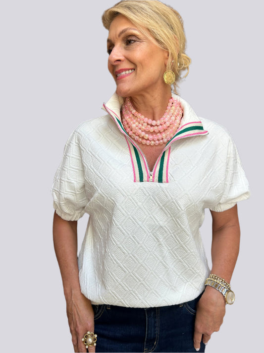 Cream Cutie V Neck