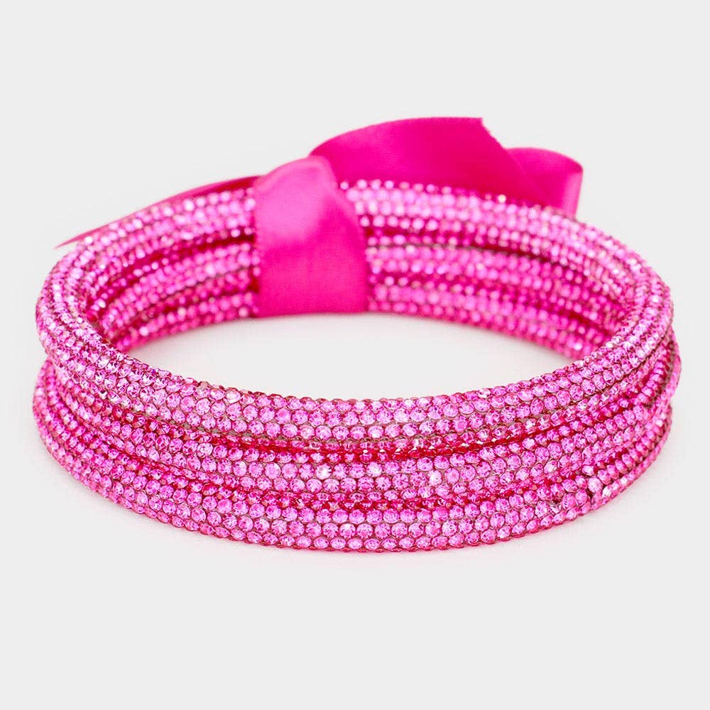 Fergie PInk Rhinestone Bracelet Set