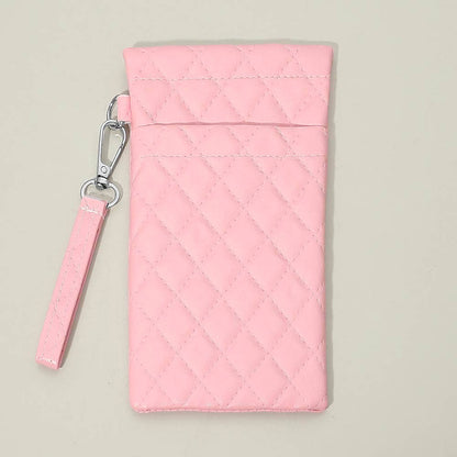 Quilted Sunglasses Wristlet Pouch