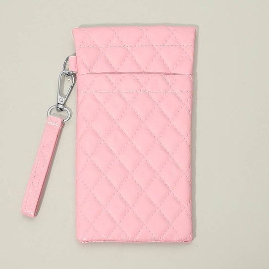 Quilted Sunglasses Wristlet Pouch