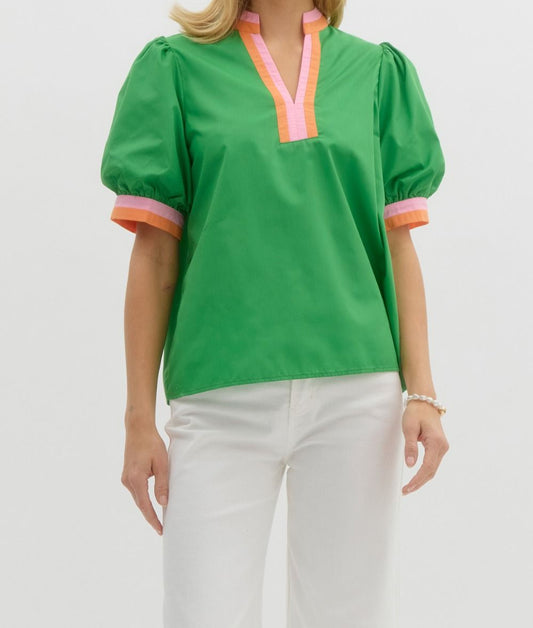 Girly Green Blouse