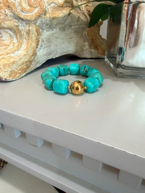 Wrist Candy Bracelet-Turquoise/Gold