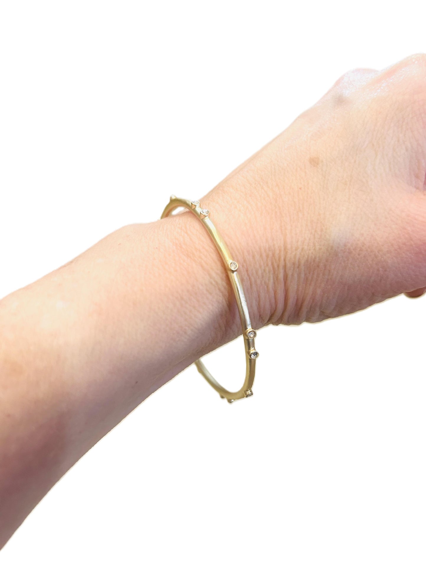 Brushed Gold Dainty Bangle