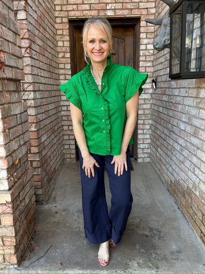 Greer Green Ruffle Top