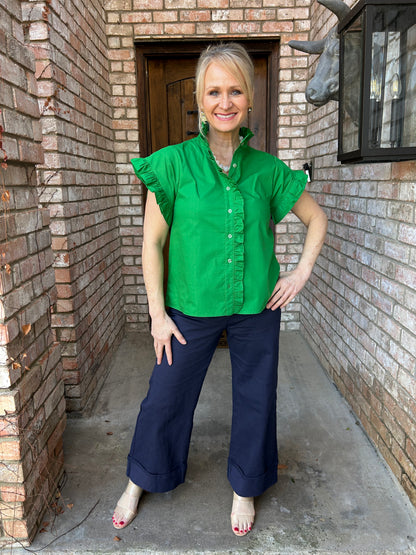 Greer Green Ruffle Top