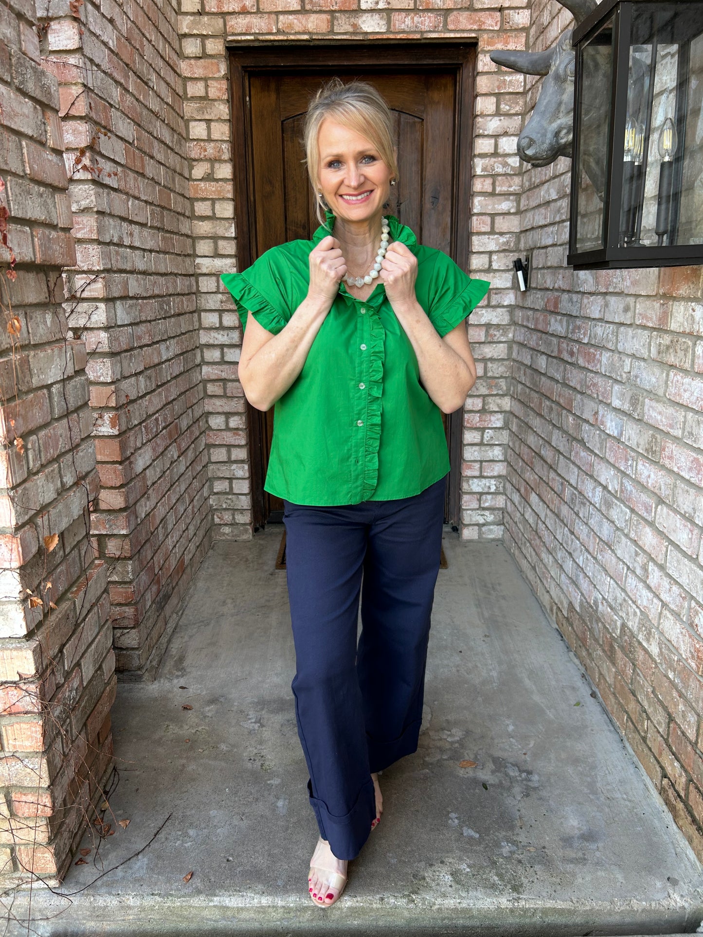 Greer Green Ruffle Top