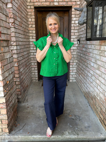 Greer Green Ruffle Top