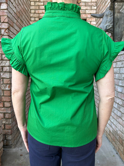 Greer Green Ruffle Top