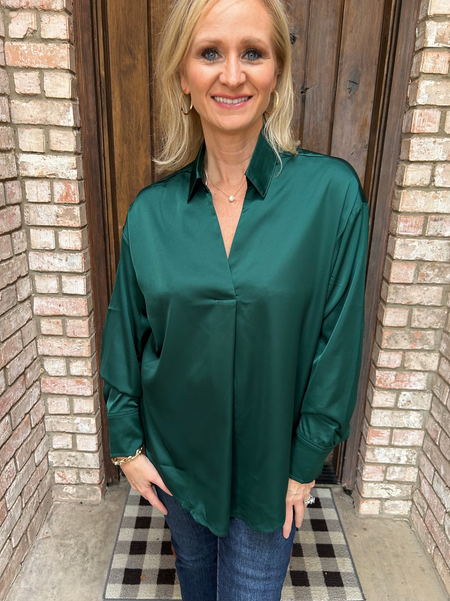 Emerald Elegance Blouse