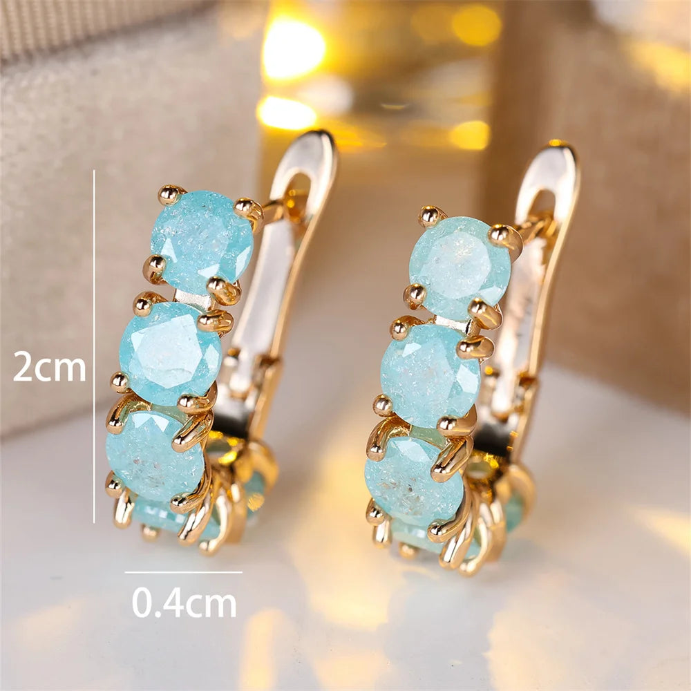 Hannah Huggie Gemstone Earrings