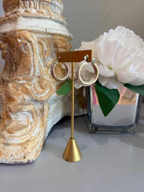 Trinity Two Toned Hoop Earring