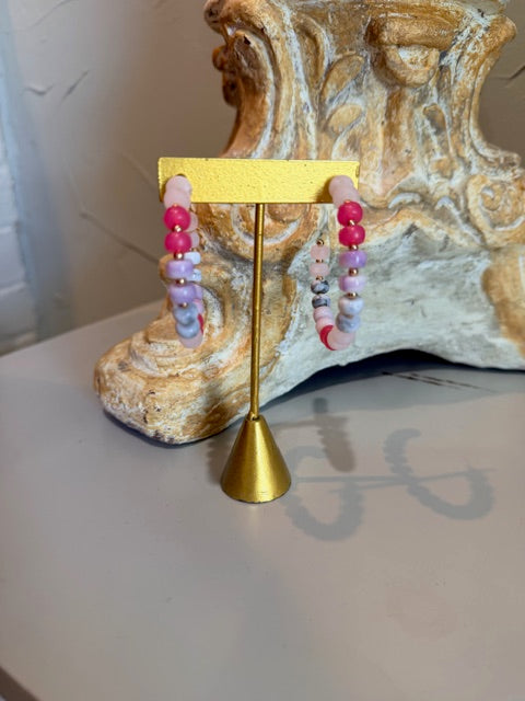 Blush and Violet Hoop Earrings