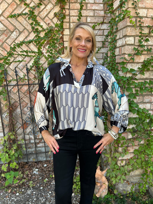 Silk Reigns Italian Blouse
