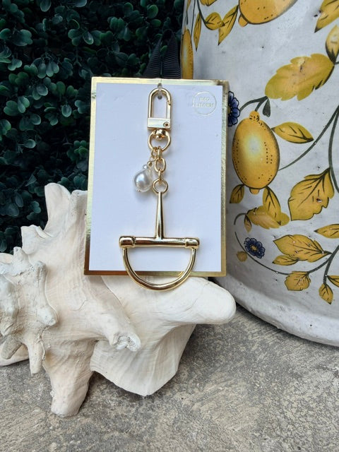 Horse Bit and Pearl Mini Bag Charm