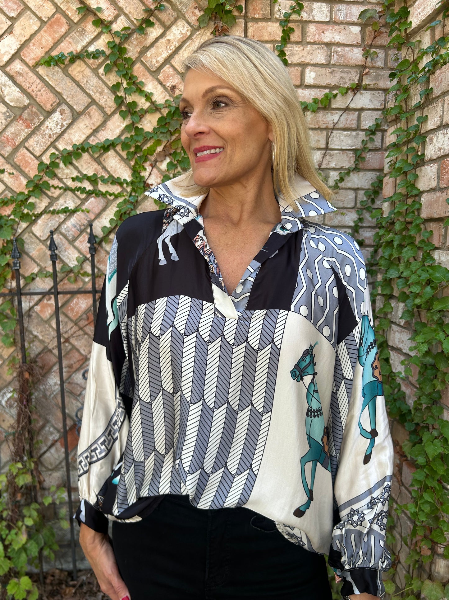 Silk Reigns Italian Blouse