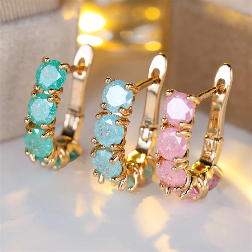Hannah Huggie Gemstone Earrings