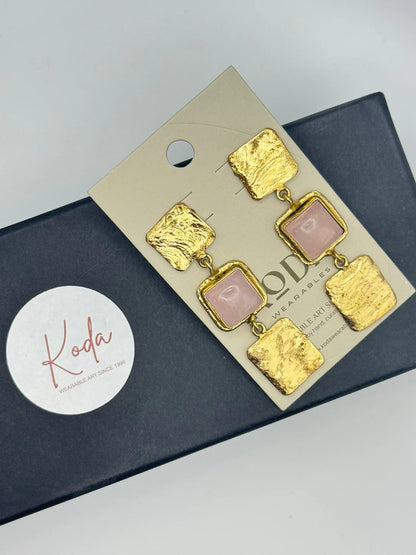 Quinlee Rose Quartz Earrings