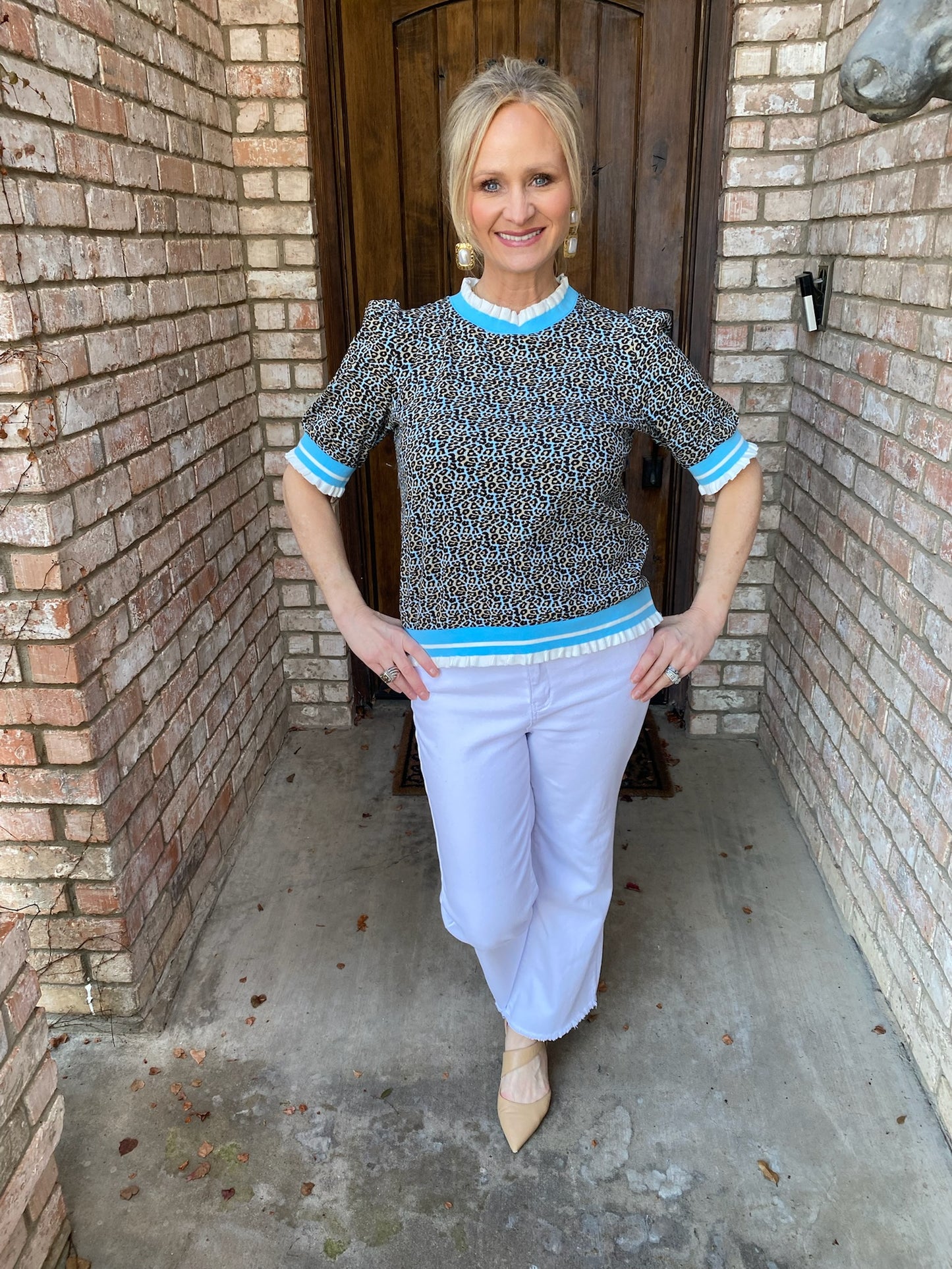 Ella Blue Leopard Top