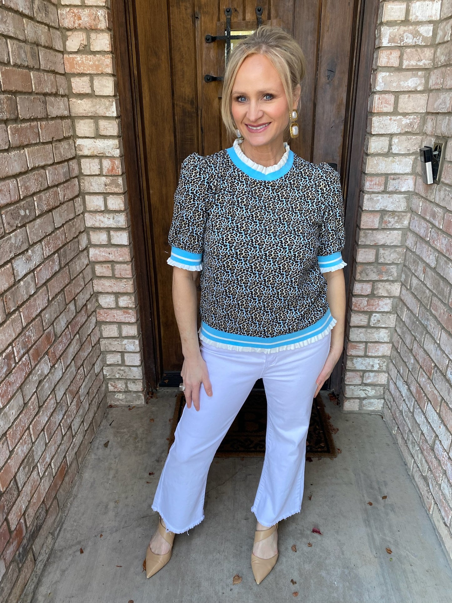 Ella Blue Leopard Top