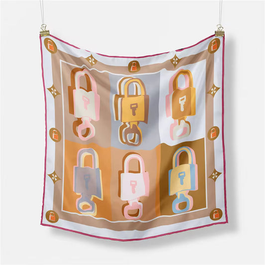 Pastel Lock and Key Scarf