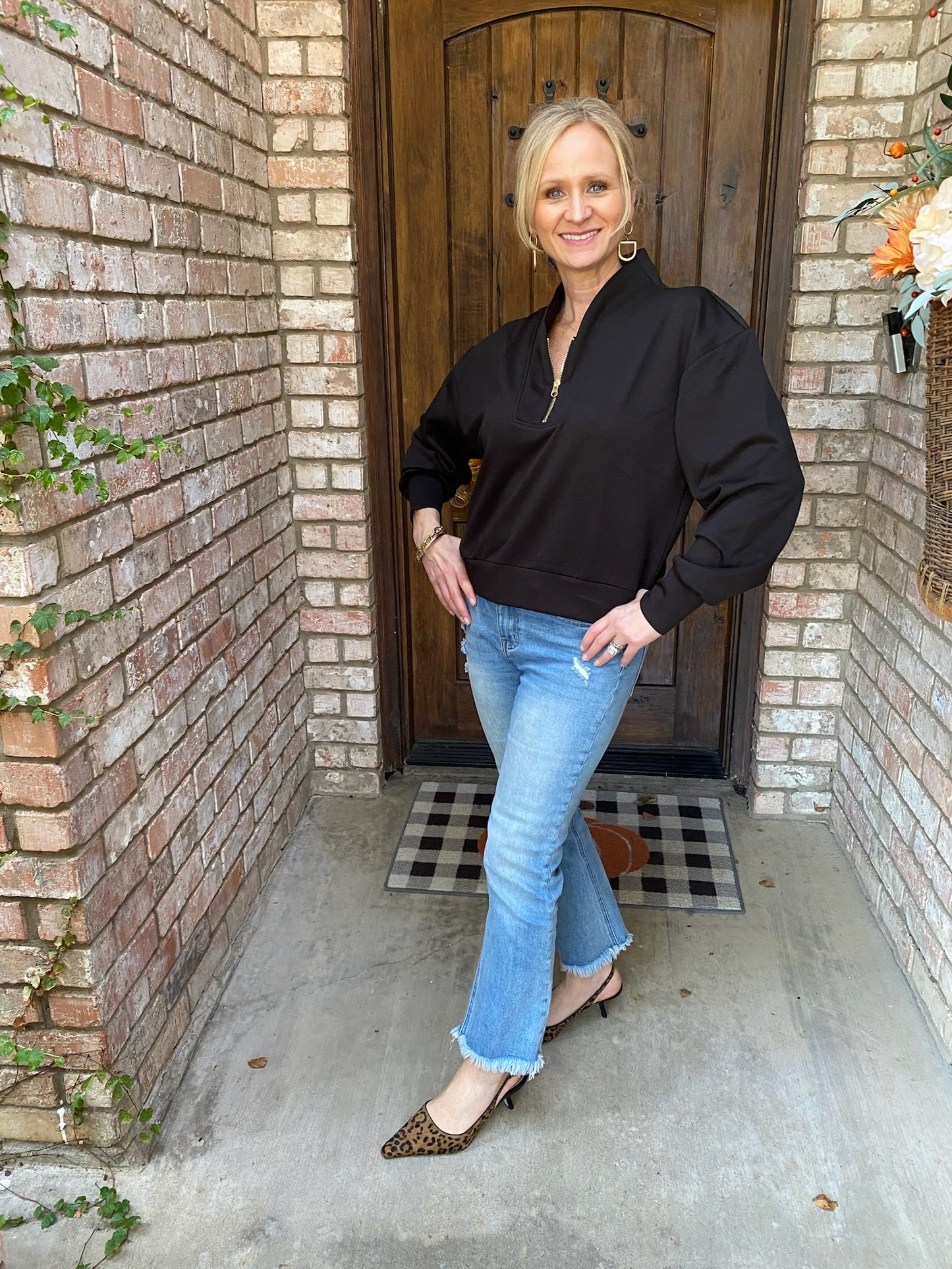 Black Half Zip -Long Sleeve