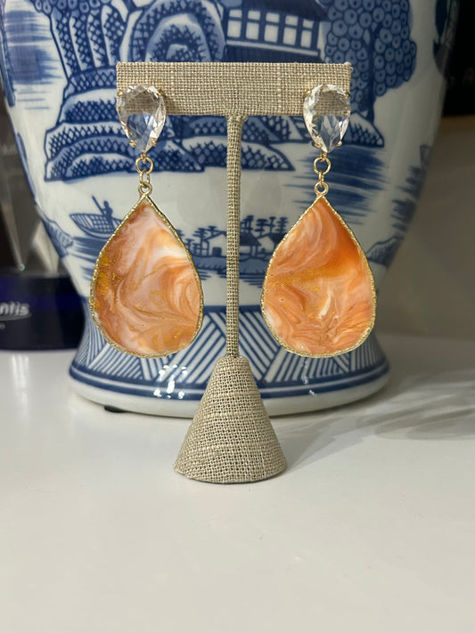 Burnt Orange Tear Drop Earring