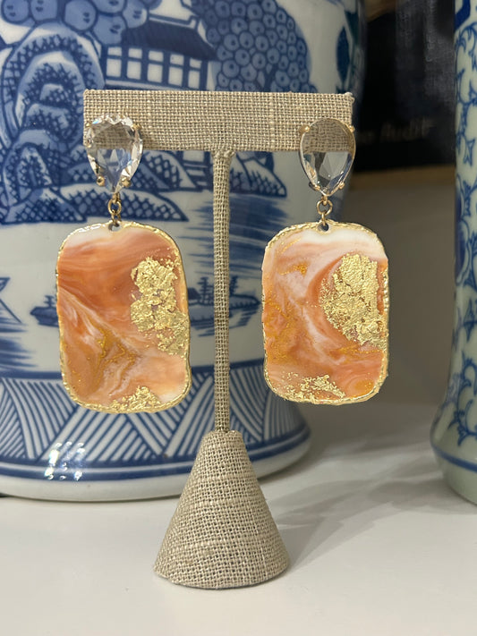 Texas Resin and Rhinestone Earring