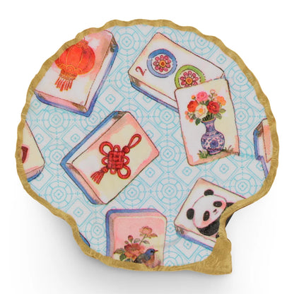 Blue Mahjong Shell Jewelry Dish