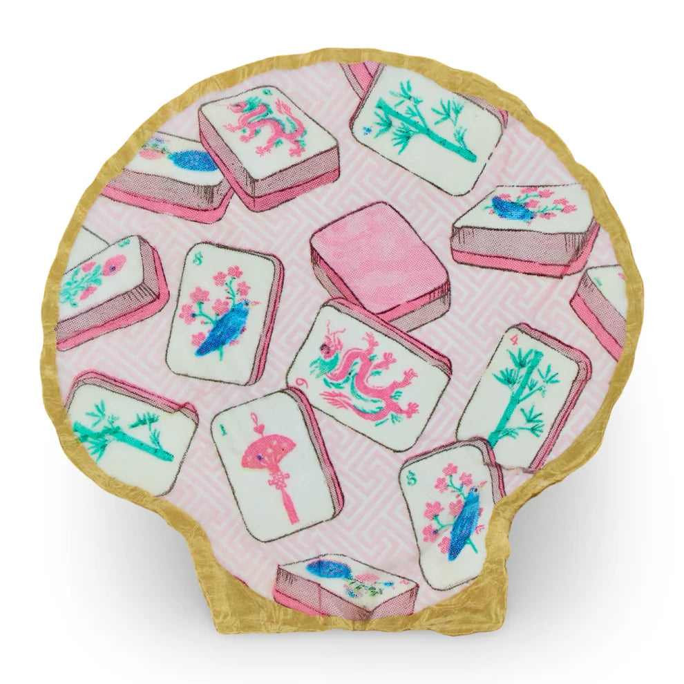 Pink Mahjong Shell Jewelry Dish